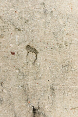 Apply sand rubbing plaster to masonry on concrete. Scratched and cracked dirty weathered sand textured plaster surface texture.