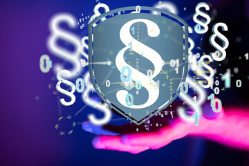 paragraph law sign digital in hand.