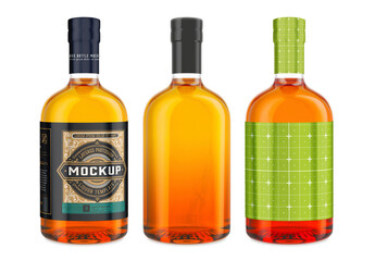 Whiskey Glass Bottle Mockup
