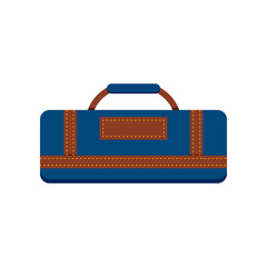 Fitness bag icon isolated on white backgrund. Bag for carrying gym or travel clothes and accessories. Flat design cartoon style duffle holdall vector illustration,