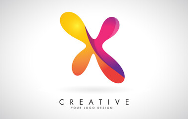 Colorful rounded Letter X Creative Logo Design. Friendly Corporate Entertainment Media Technology Digital Business template.