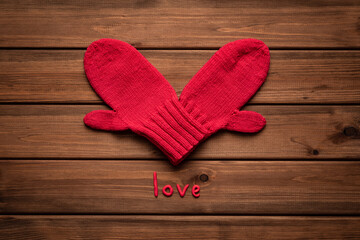 Obraz na płótnie Canvas Valentines day card with heart and word Love