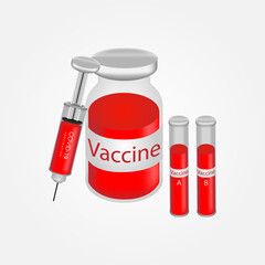 3d realistic medicine vaccine design vector