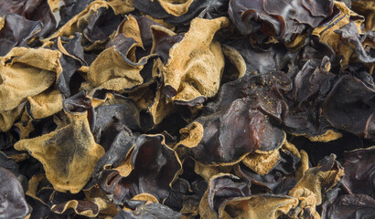 Dried Ear Mushroom Organic Jelly Natural Background