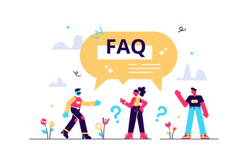FAQ support as frequently asked questions help in flat