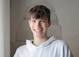 portrait to young smiling boy