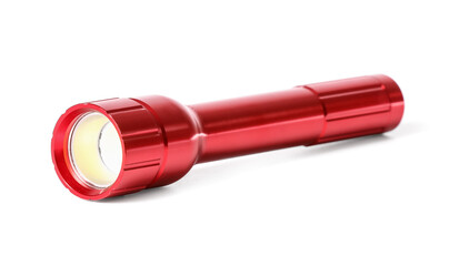 Modern flashlight on white background