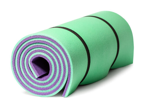 Yoga mat isolated on white background