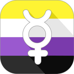 Icon and pictogram of the non-binary community 