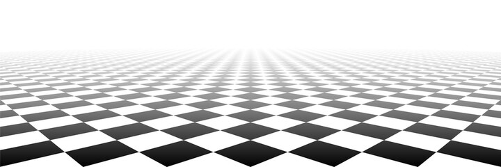 Checkered tile geometric perspective checkerboard surface material vector background illustration.