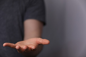 Obraz premium a empty hand from a man isolated