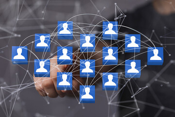Abstract network of physical devices on the Internet using a network connection with statistics...