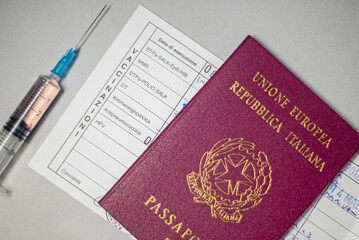 Covid-19 vaccination passport. European Union passport for covid vaccination. Covid vaccine