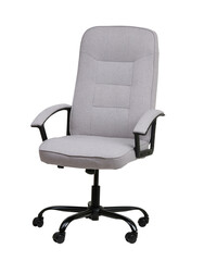 The office chair from grey textile