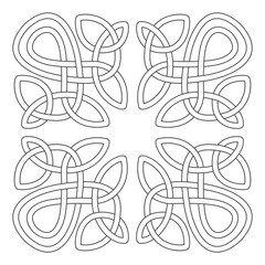monochrome icon with Celtic knot ethnic art ornaments