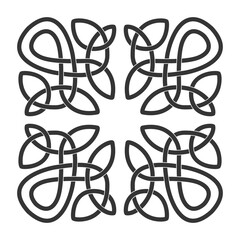 monochrome icon with Celtic knot ethnic art ornaments