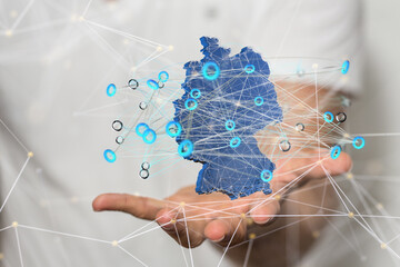 3D map of Germany. rendering.