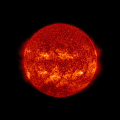 Sun, solar flare radiation and a big eruption of plasma . Elements of this image furnished by NASA