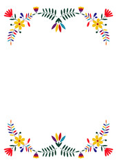 Fototapeta na wymiar Mexican embroidery style. Design template for fiesta invitation, wedding and birthday invitation card, greeting card, restaurant menu