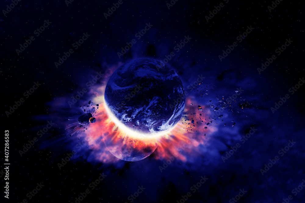 Wall mural galaxy of unusual shape. elements of this image were furnished by nasa.