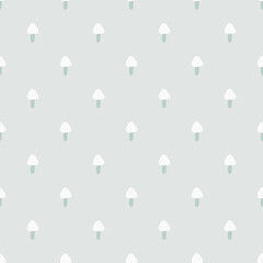 Cute Mushrooms and plants seamless pattern for stationery, wrapping paper, textile, babies, decoration