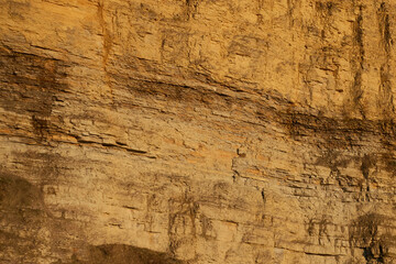 Close up view from a yellow quarry with sandstone. Pattern. Perfect for Backgrounds.