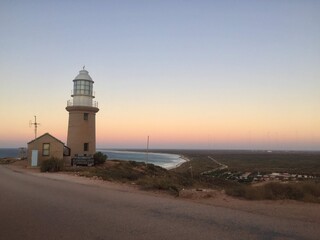 lighthouse at sunset