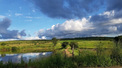 clouds over the lake