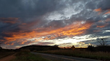 sunset in the mountains