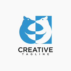 Bear logo, creative design vector template