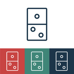 Linear vector icon with domino