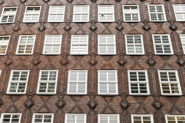 Hamburg, Germany. The Sprinkenhof, an exceptional example of the 1920s German Brick Expressionism...