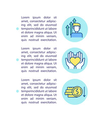 Cost effective solutions concept icon with text. Corporate health improvement advices. PPT page vector template. Brochure, magazine, booklet design element with linear illustrations