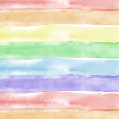 Abstract background. Rainbow Watercolor Stain With Stripes Pattern.