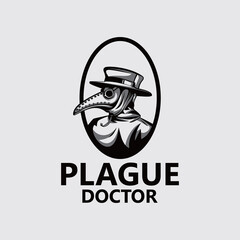 Plague doctor logo template design