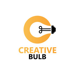 Letter C creative bulb logo template design