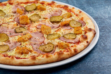 italian pizza on the white plate