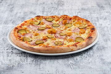 italian pizza on the white plate