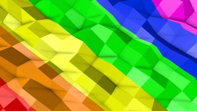 multicolored low poly animated background. 3d render