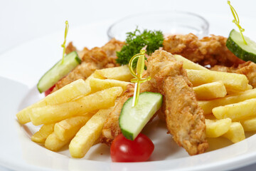 Chicken nuggets with french fries