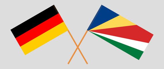 Crossed flags of Germany and Seychelles
