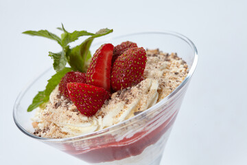 dessert with strawberries and whipped cream
