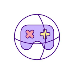 Technology driven games RGB color icon. Creating ne modern realistic graphics in your games. Virtual reality experience for new users. More powerful mobile devices. Isolated vector illustration