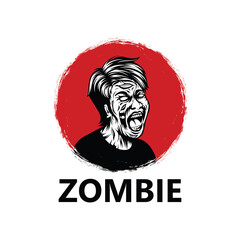 Zombie logo template design vector
