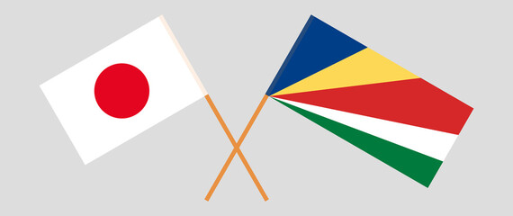 Crossed flags of Japan and Seychelles