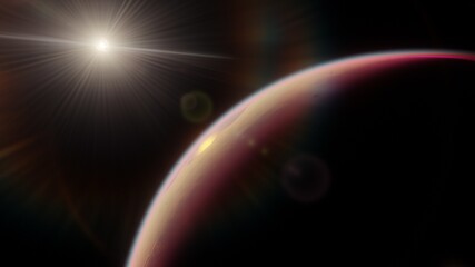 Planets and galaxy, science fiction wallpaper. Beauty of deep space. Billions of galaxy in the universe Cosmic art background 3d render
