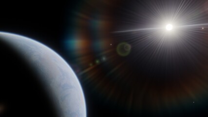 Planets and galaxy, science fiction wallpaper. Beauty of deep space. Billions of galaxy in the universe Cosmic art background 3d render
