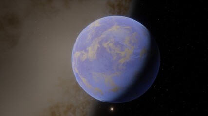 Planets and galaxy, science fiction wallpaper. Beauty of deep space. Billions of galaxy in the universe Cosmic art background 3d render
