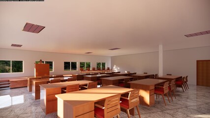 diseño interior sala de reuniones / 3d rendering .