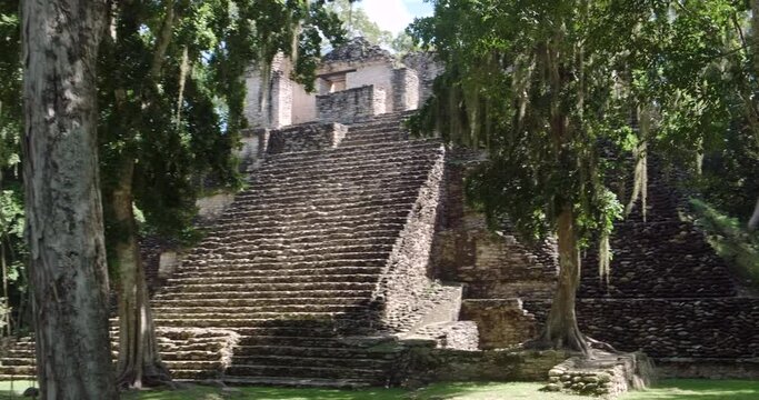 Dzibanche pyramid. Mayan ruins in Mexico. 